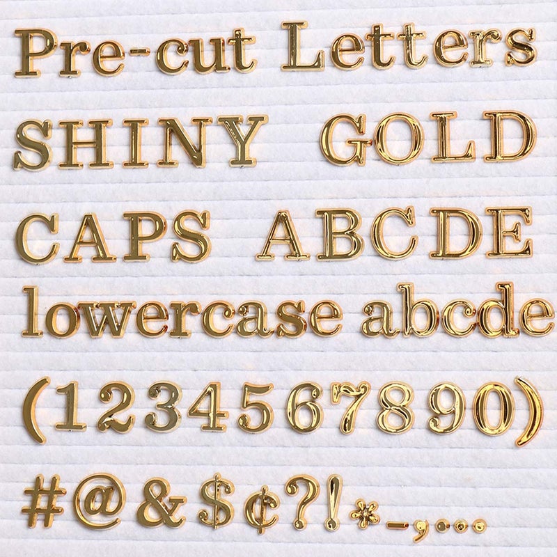 Big Role Gold Letters for Letter Board Letters Only, 3/4 inch Message Board Letters Felt Letter Board Sign Accessories (375), 0.75â€ Pre Cut Plastic Letterboard Letters Numbers Changeable Menu Board Replacement - Image 1